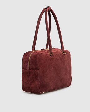 Christian Villa Бордовая замшевая сумка с логотипом 06236TE