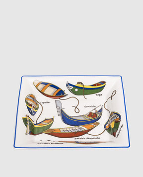 Geminiano Cozzi 1765 Біла порцелянова прямокутна тарілка для дрібниць Venezia в подарунковій коробці AEBMC80209077