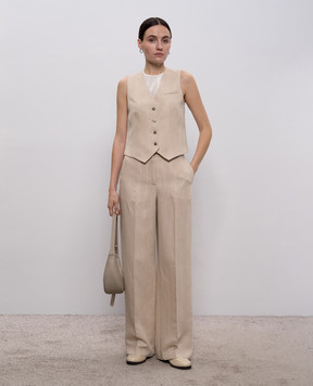 Peserico Бежевый жилет с льном A0303101920