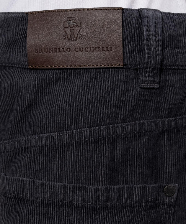 Brunello Cucinelli Серые вельветовые брюки с льном MB185P4059 изображение 5