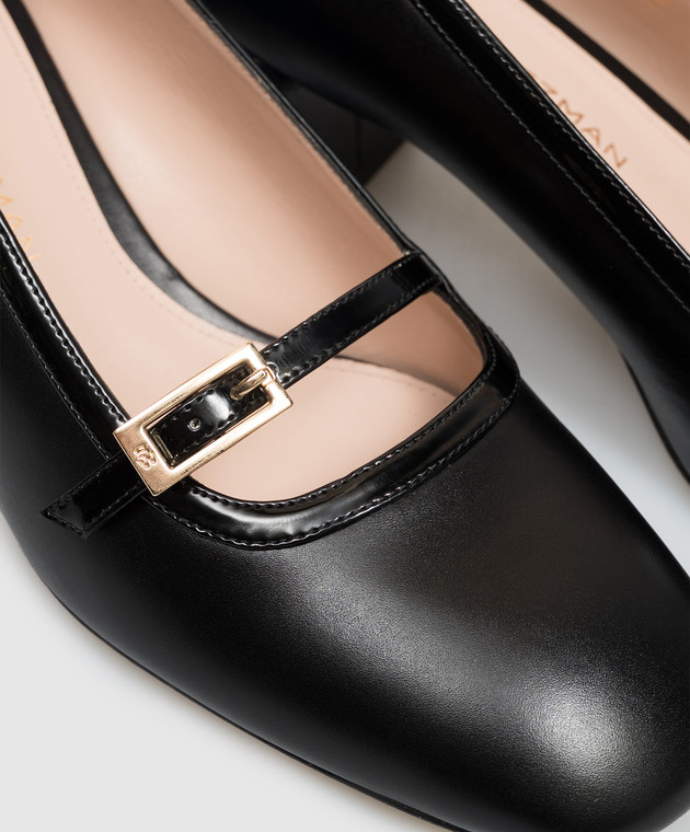 Stuart Weitzman Чорні шкіряні туфлі Georgie SO100 зображення 5
