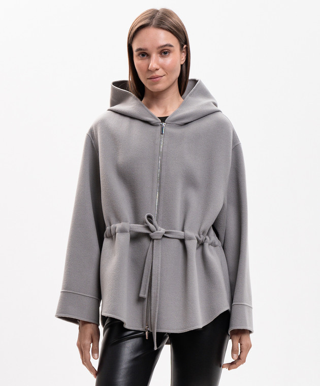 Max Mara Сіре пальто MONIA з вовни SMMMONIA зображення 3