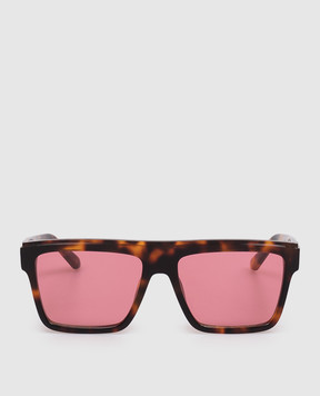 Off-White Коричневые солнцезащитные очки с принтом логотипа OW10396D2558