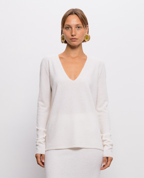 Gabriela Hearst Пуловер Orlith цвета айвори из кашемира и шелка 4269015A144