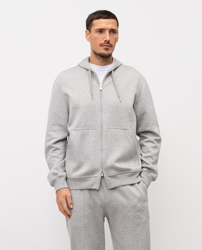 Brunello Cucinelli Меланжевая спортивная куртка серого цвета MM8319069G