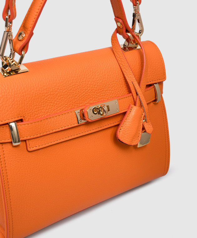 Gianni Notaro Оранжевая кожаная сумка-сетчел DOLLARO 099DOLLAROORO изображение 4