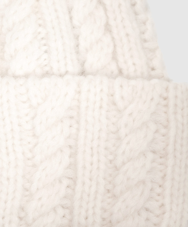 Moncler Шапка кольору айворі з вовною альпаки L20933B00031N0403 зображення 4
