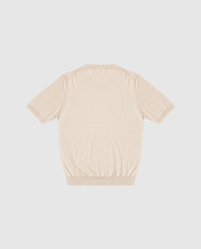 Brunello Cucinelli Детская бежевая футболка с принтом B29M84800A