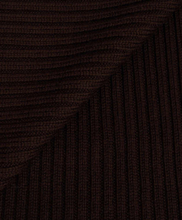 Cashmere&Whiskey Коричневый шарф из шерсти мериноса 140 изображение 3