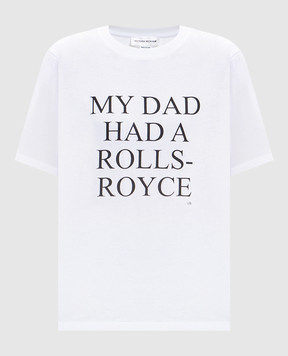 Victoria Beckham Белая футболка с надписью 1124JTS005732A