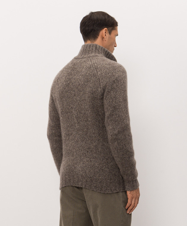 Brunello Cucinelli Коричневый кардиган из кашемира и шелка MET302106 изображение 4