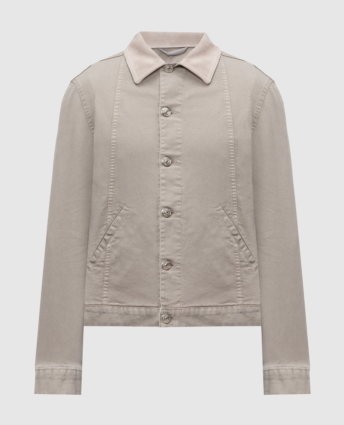 Джинсовая куртка цвета хаки