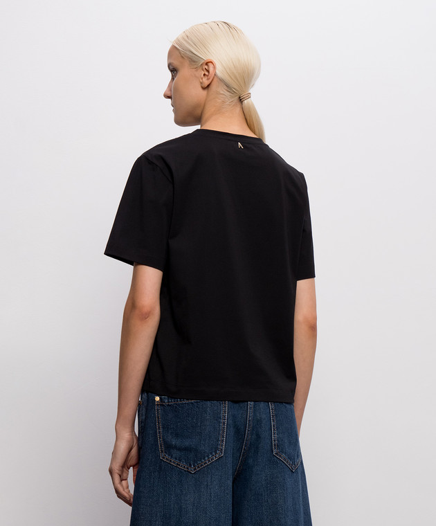 Twinset Черная футболка с кристаллами 262AP2480 изображение 4