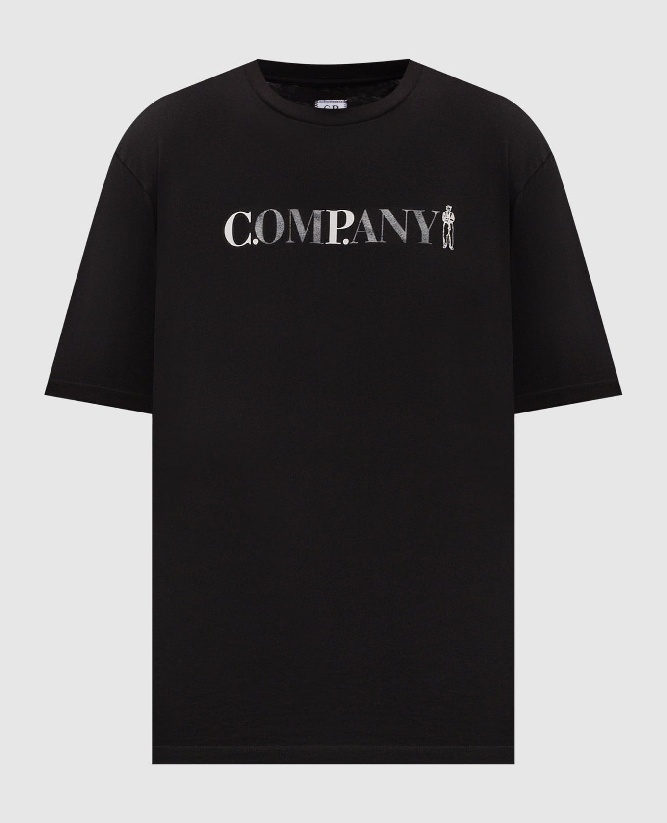 Черная футболка с принтом эмблемы