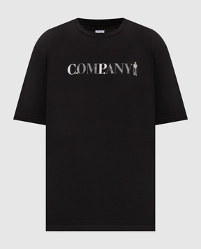 C.P. Company Чорна футболка з принтом емблеми MTS085A005100W