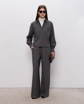 Brunello Cucinelli Серая рубашка с шерстью MPW07NB206