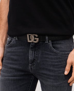 Dolce&Gabbana Черный кожаный ремень DG BC4942AG651