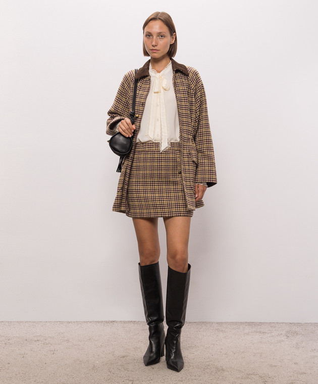 Twinset Бежевая юбка с шерстью в узор 262LI2BCC изображение 2