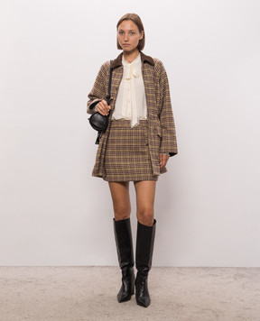 Twinset Бежевая юбка с шерстью в узор 262LI2BCC