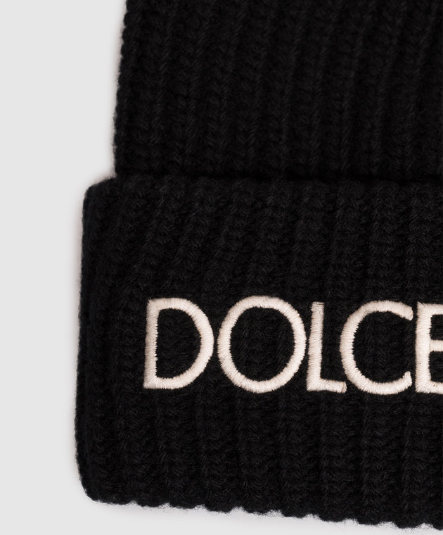 Dolce&Gabbana Черная шапка из шерсти и кашемира GX65KZJGMM5 изображение 4