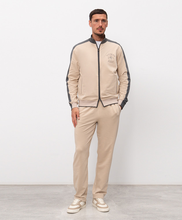 Stefano Ricci Бежевий спортивний костюм з вишивкою K919077R31T26211P3D зображення 3