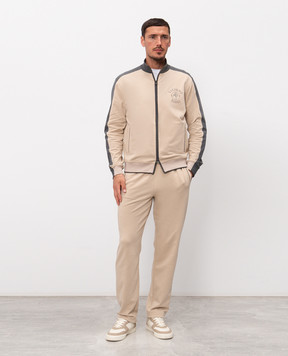 Stefano Ricci Бежевий спортивний костюм з вишивкою K919077R31T26211P3D