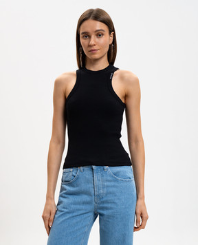 Dondup Черный топ в рубке с логотипом DS071JS0314DXXX