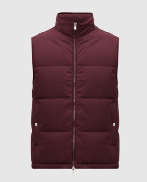 Brunello Cucinelli Бордовый пуховый жилет MV4081611