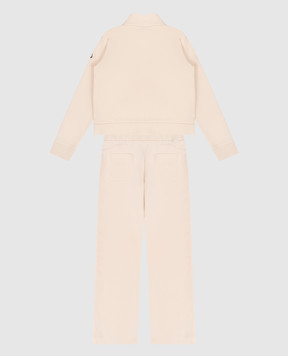 Moncler ENFANT Дитячий бежевий спортивний костюм з логотипом L19548M0000689AKM1214