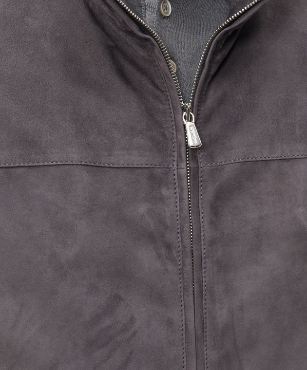 Enrico Mandelli Сіра замшева куртка 3T920A7608 зображення 5