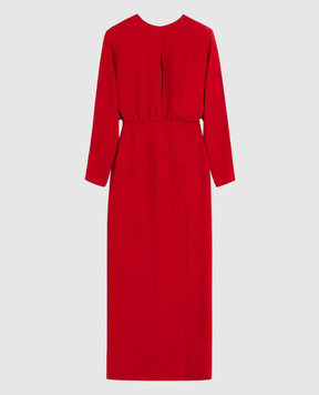 Valentino Красное платье миди из шелка 8B0VAK571MM