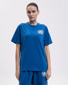 Sporty & Rich Синяя футболка с принтом TO11982279BL164