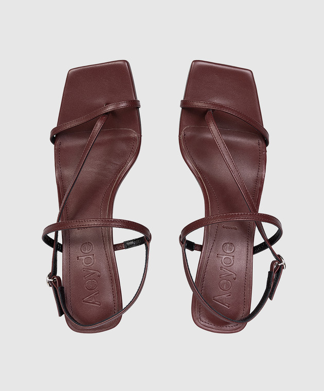 Aeyde Бордові шкіряні босоніжки Elise HS0172001012126 зображення 4