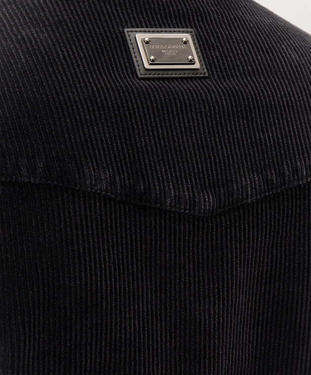 Dolce&Gabbana Чорна вельветова сорочка G5JC8TG8PT7 зображення 5