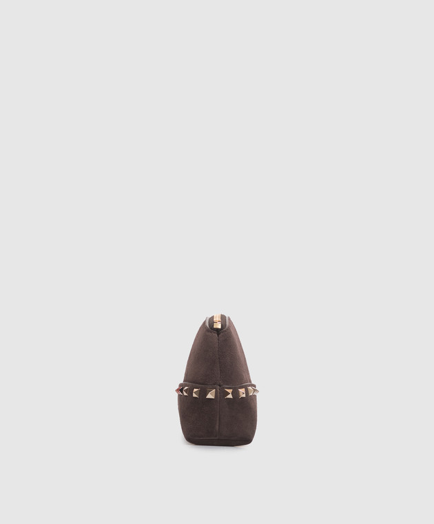 Valentino Коричневый замшевый клатч Rockstud 9W2P0BB5KQQ изображение 4
