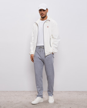 Brunello Cucinelli Белая футболка с эффектом наложения слоев M0B137427