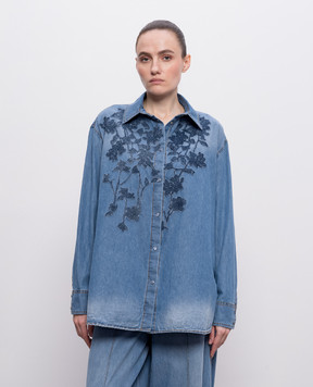 Ermanno Scervino Life Синяя рубашка с эффектом денима D484K700YKRI