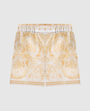 Versace Білі шорти із шовку в принт 10204161A17162