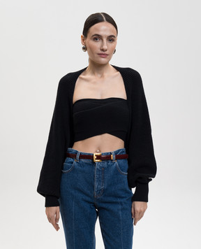 Balmain Чорний кардиган-болеро GF1KL275KJ39