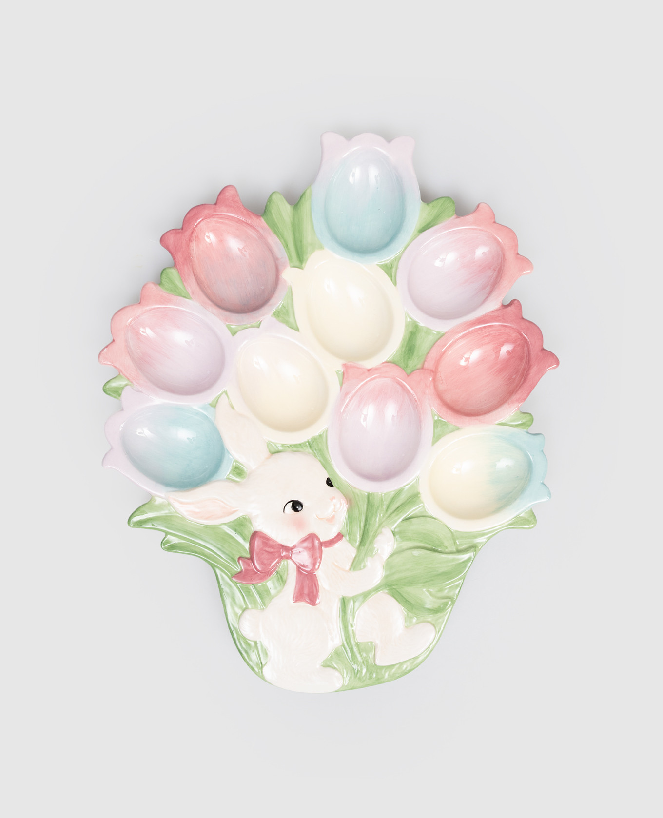 

Керамическая подставка для яиц ручной росписи, Зеленый, Посуда