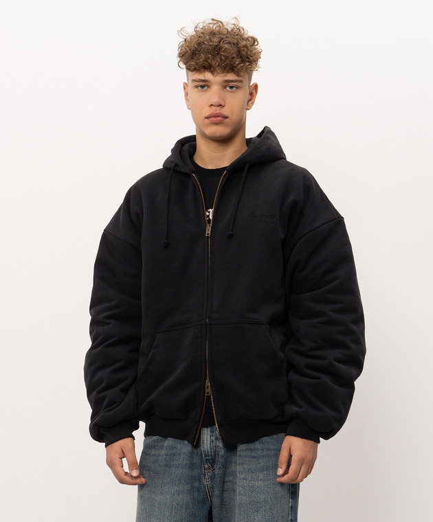 Vetements Чорна куртка з вишивкою логотипа MH27BJ170Bm зображення 3