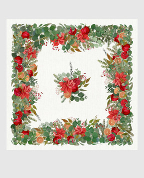 TESSITURA TOSCANA TELERIE Белая скатерть GARLAND GLEE из льна NT240117020067