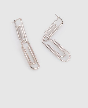 Off-White Серебристые серьги Paperclip с кристаллами OWOD2ACS26MET001