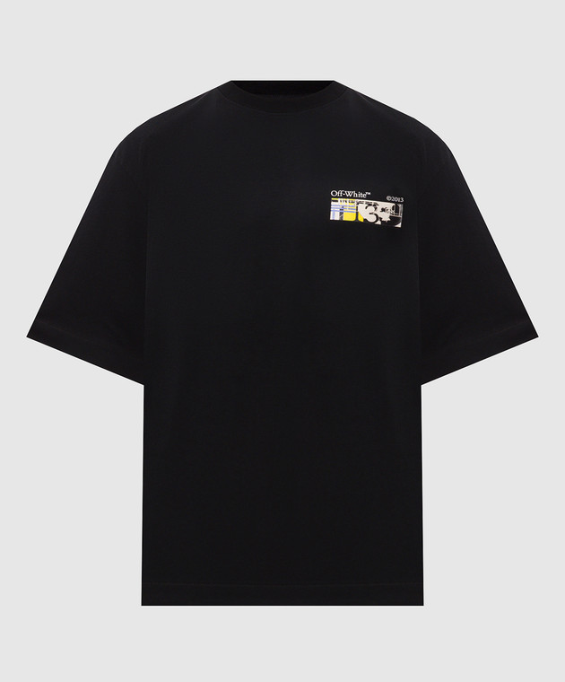 Off-White Черная футболка с принтом Industrial Arrow 44MAA120F26J00Z
