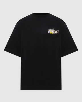 Off-White Чорна футболка з принтом Industrial Arrow 44MAA120F26J00Z