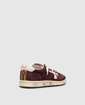 Premiata Бордовые замшевые кроссовки BSKT CLAY BSKTCLAY