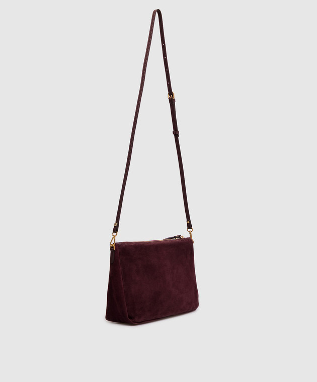 Gianni Chiarini Замшевая бордовая сумка кросс-боди Nora BS10225CMPL изображение 3