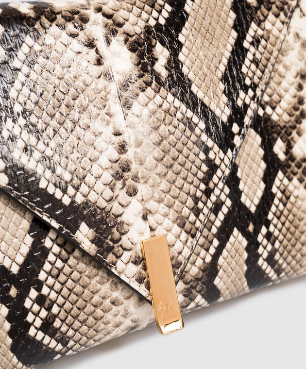 Giuseppe Zanotti Бежевий шкіряний лакований клатч-конверт Borse EB60004 зображення 4