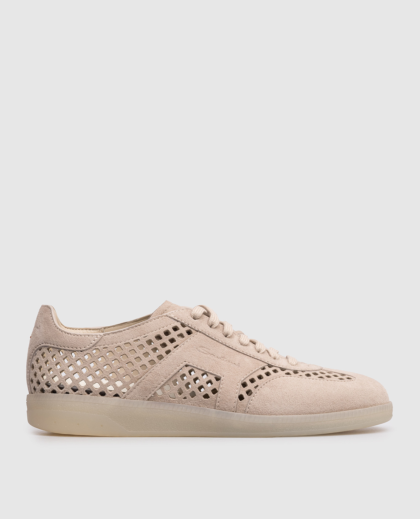 

Бежевые замшевые кроссовки с тиснением логотипа, Бежевый, Кроссовки