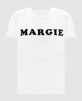 Maison Margiela MM6 Біла футболка з фактурним логотипом S62GD0212M20108